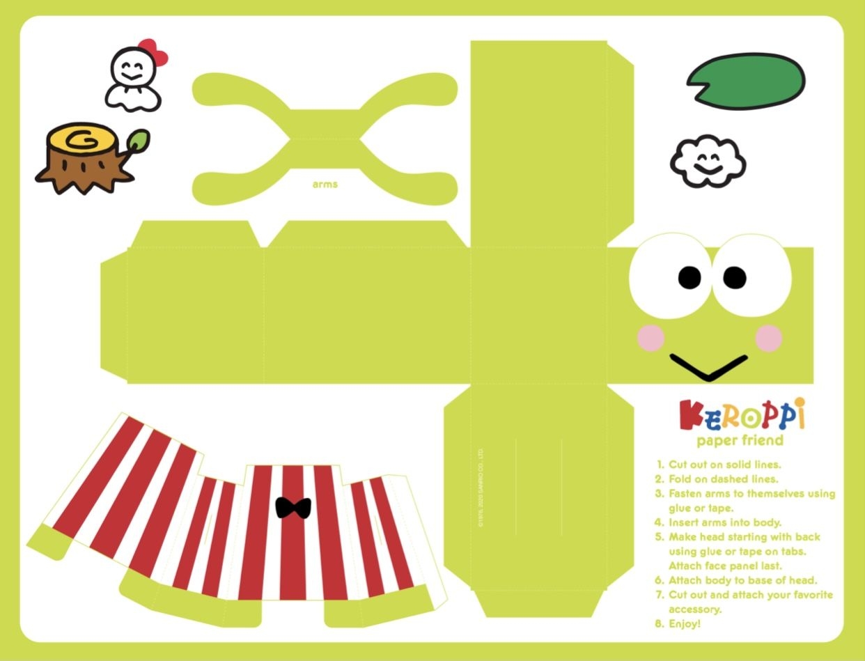 sanrio paper crafts printable printable study planner